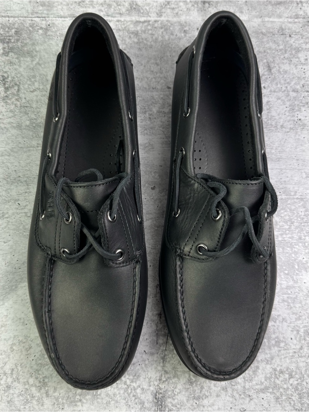 Timberland Custom Classic 2-Eye Leather Boat Shoes Black Men's Size 12 NIB KHH